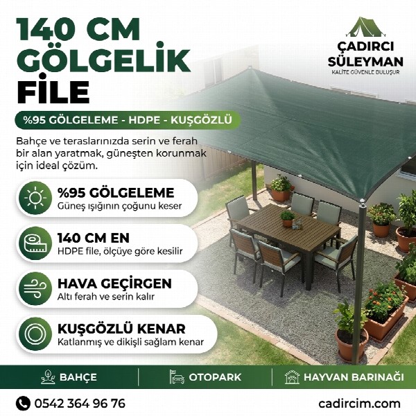 Ölçüye Özel Gölgelik File Gölgelik (%95 – 140 cm) 1